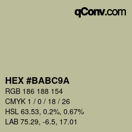 Color code: HEX #BABC9A | qconv.com