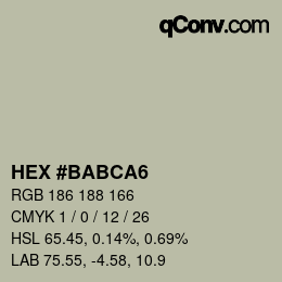 Color code: HEX #BABCA6 | qconv.com