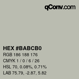 Color code: HEX #BABCB0 | qconv.com