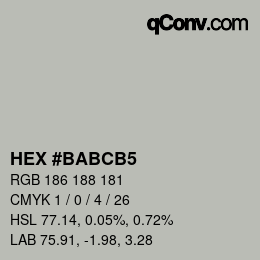 颜色代码: HEX #BABCB5 | qconv.com