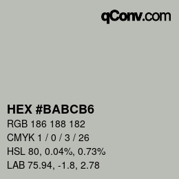 カラーコード: HEX #BABCB6 | qconv.com