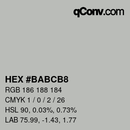 Color code: HEX #BABCB8 | qconv.com