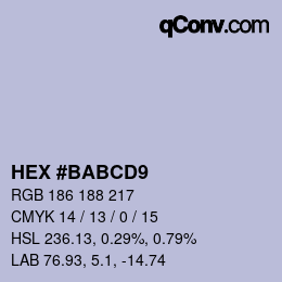 Color code: HEX #BABCD9 | qconv.com