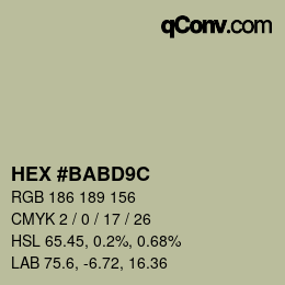 Farbcode: HEX #BABD9C | qconv.com
