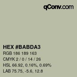 颜色代码: HEX #BABDA3 | qconv.com