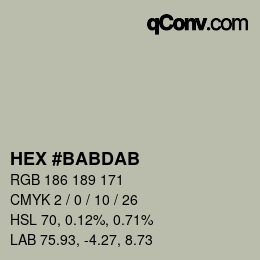 Color code: HEX #BABDAB | qconv.com