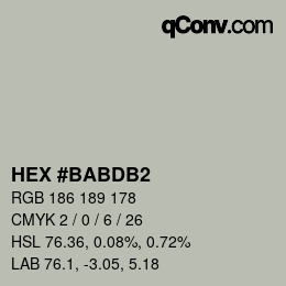 颜色代码: HEX #BABDB2 | qconv.com