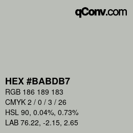 カラーコード: HEX #BABDB7 | qconv.com