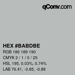 Color code: HEX #BABDBE | qconv.com