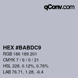 カラーコード: HEX #BABDC9 | qconv.com