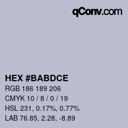 Color code: HEX #BABDCE | qconv.com