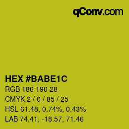 Color code: HEX #BABE1C | qconv.com