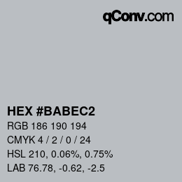 颜色代码: HEX #BABEC2 | qconv.com