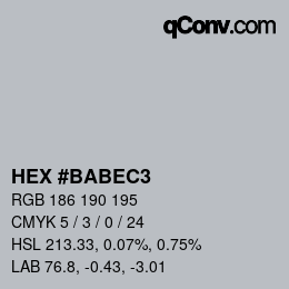 Color code: HEX #BABEC3 | qconv.com