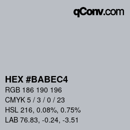 Color code: HEX #BABEC4 | qconv.com