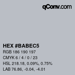 Color code: HEX #BABEC5 | qconv.com