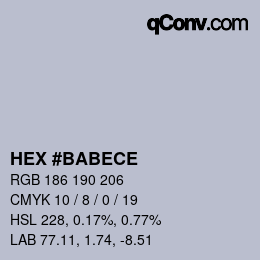カラーコード: HEX #BABECE | qconv.com