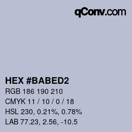 Color code: HEX #BABED2 | qconv.com