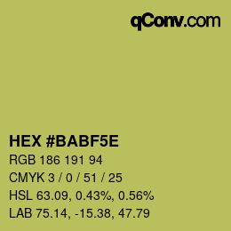 カラーコード: HEX #BABF5E | qconv.com