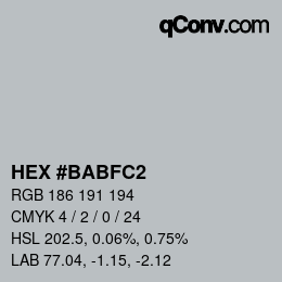 カラーコード: HEX #BABFC2 | qconv.com