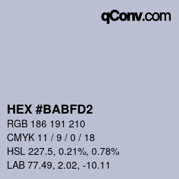 Color code: HEX #BABFD2 | qconv.com