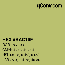 カラーコード: HEX #BAC16F | qconv.com
