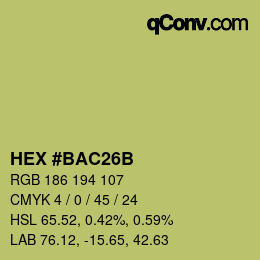 Color code: HEX #BAC26B | qconv.com