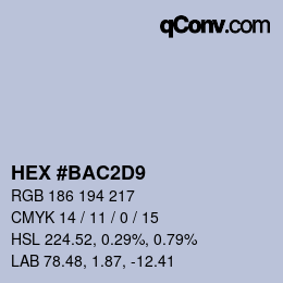 Color code: HEX #BAC2D9 | qconv.com