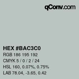 Color code: HEX #BAC3C0 | qconv.com