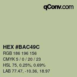Farbcode: HEX #BAC49C | qconv.com