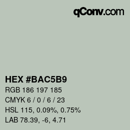 Color code: HEX #BAC5B9 | qconv.com