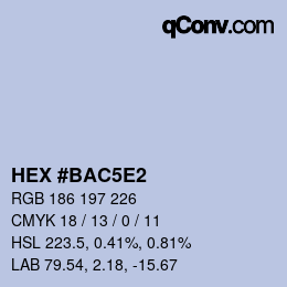 Color code: HEX #BAC5E2 | qconv.com