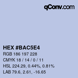 Color code: HEX #BAC5E4 | qconv.com