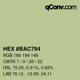 Color code: HEX #BAC794 | qconv.com