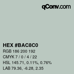 Color code: HEX #BAC8C0 | qconv.com