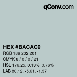 Color code: HEX #BACAC9 | qconv.com