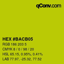 Color code: HEX #BACB05 | qconv.com