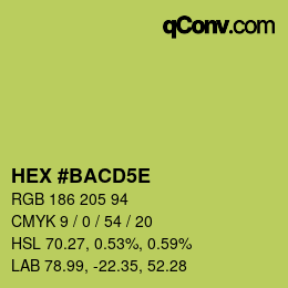 Color code: HEX #BACD5E | qconv.com