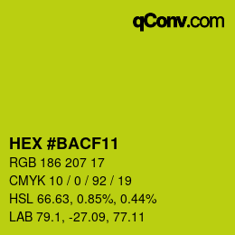 Color code: HEX #BACF11 | qconv.com