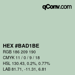 カラーコード: HEX #BAD1BE | qconv.com