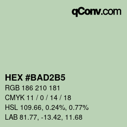 カラーコード: HEX #BAD2B5 | qconv.com