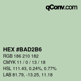 Farbcode: HEX #BAD2B6 | qconv.com