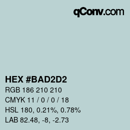 Color code: HEX #BAD2D2 | qconv.com