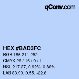 カラーコード: HEX #BAD3FC | qconv.com
