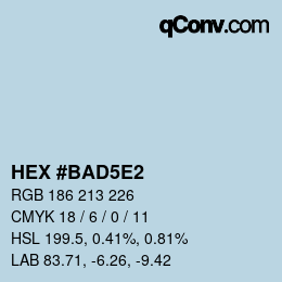 Color code: HEX #BAD5E2 | qconv.com