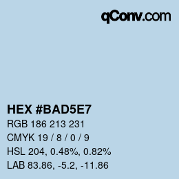 カラーコード: HEX #BAD5E7 | qconv.com