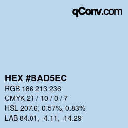 カラーコード: HEX #BAD5EC | qconv.com