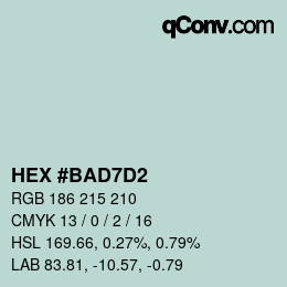 Color code: HEX #BAD7D2 | qconv.com
