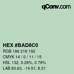 Color code: HEX #BAD8C0 | qconv.com