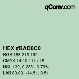 Farbcode: HEX #BAD8C0 | qconv.com